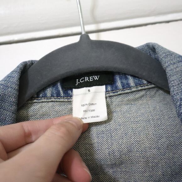 Vintage J. Crew Denim Trucker Jacket XS 90s Y2K Boho - Picture 3 of 8